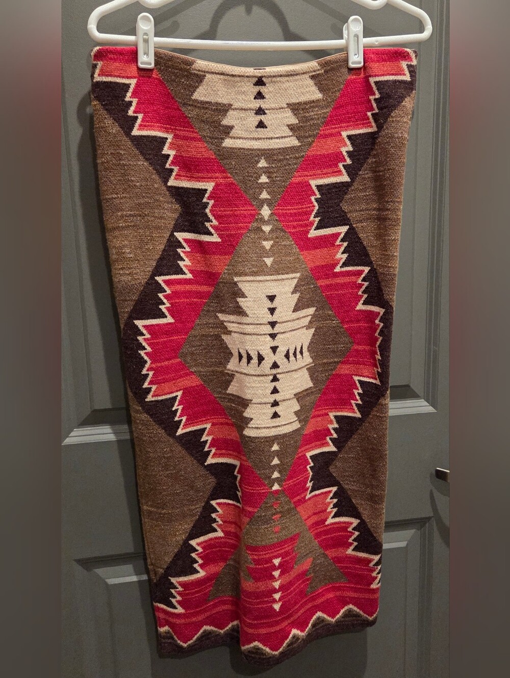 Lauren Ralph Lauren Black Label Aztec Knit Pencil Skirt Size M New - Picture 2 of 4